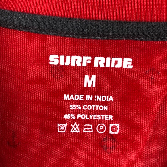 NWOT Surf Ride Red Polo Short Sleeve Shirt Anchor Printed - Picture 9 of 9
